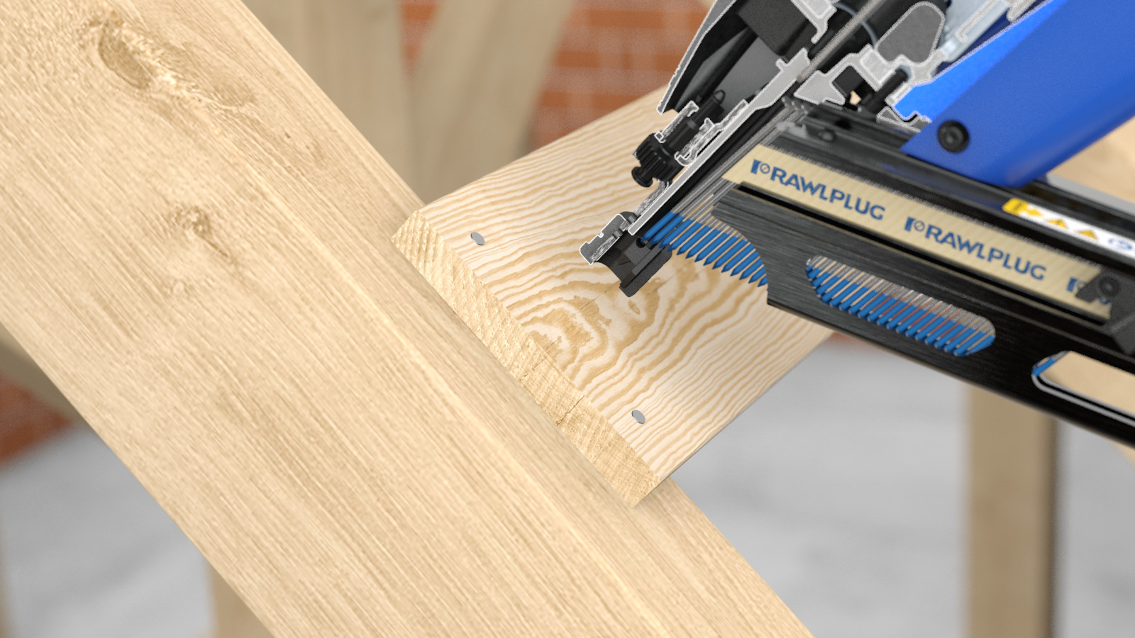 3D animation of a Rawlplug Gas nailner RWW90II