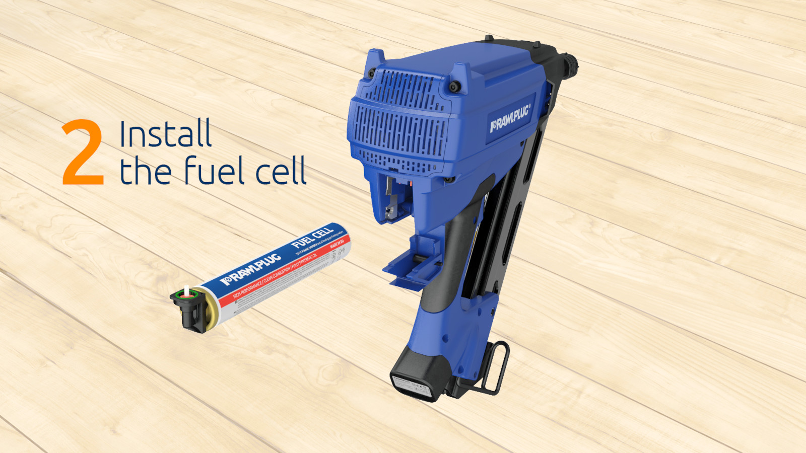 3D animation of a Rawlplug Gas nailner RWW90II