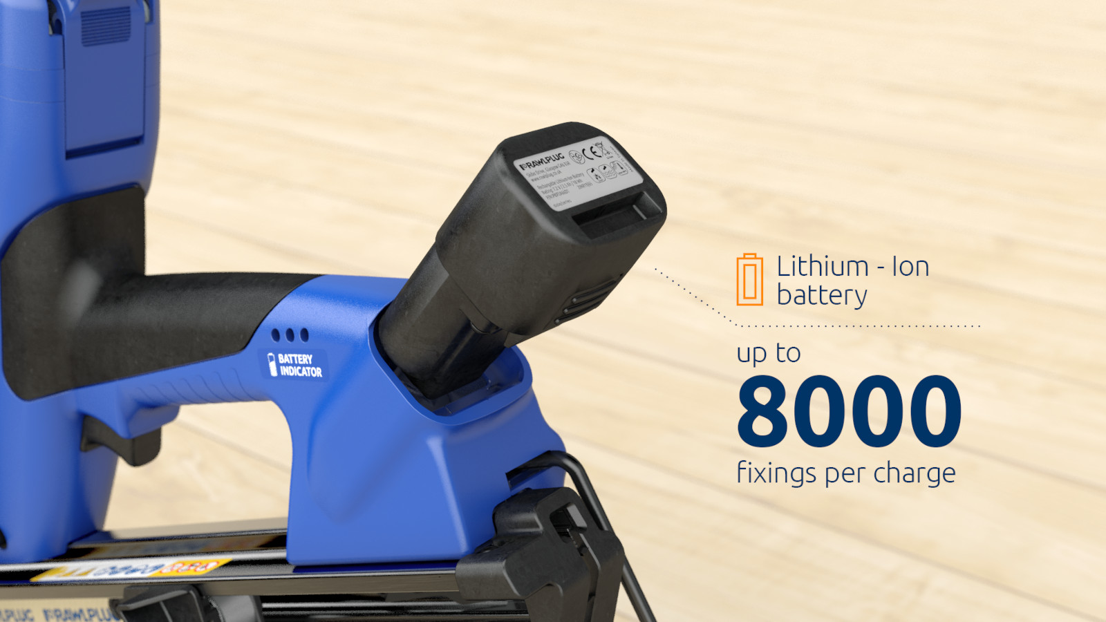 3D animation of a Rawlplug Gas nailner RWW90II